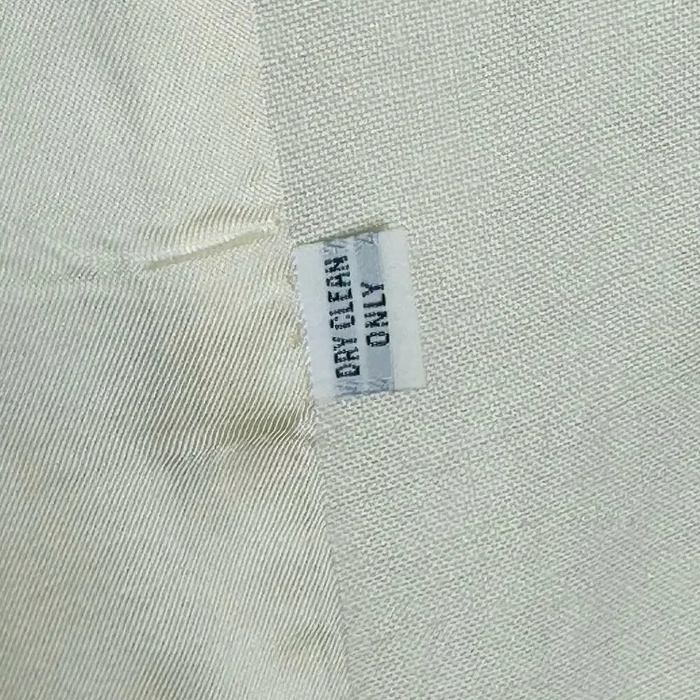 Vintage Christian Dior Linen Blend Jacket Size 6 Cream Black Red Classic Prep